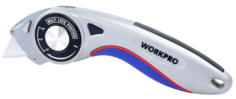 Нож универсальный складной алюминиевый со сменными лезвиями WP211013 WORKPRO