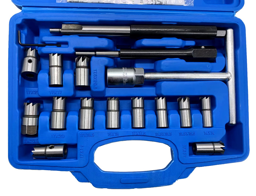 Инструмент очистки гнезд инжекторов дизелей (17 предметов) TA-C1022 AE&T